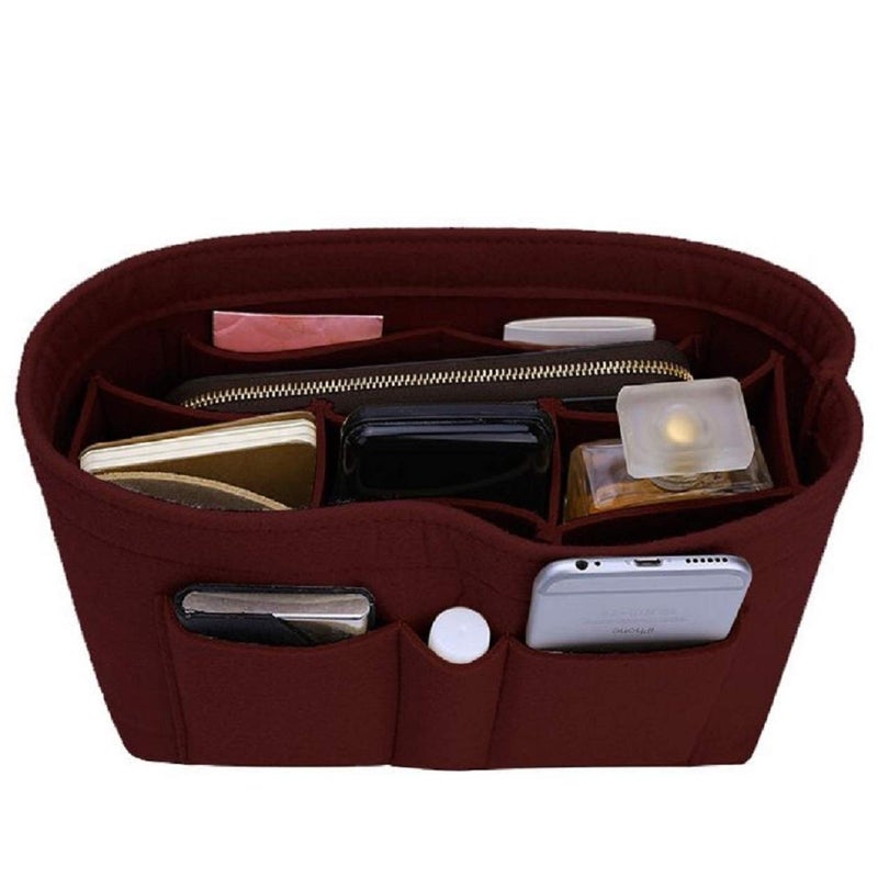 ZTUJO Purse Organizer Insert, Felt Bag Organizer For Handbag Purse Organizer,13 Colors, 6 Size (Medium, Wine Red) - Image 1